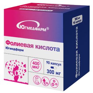 Фолиевая кислота, 90 капсул